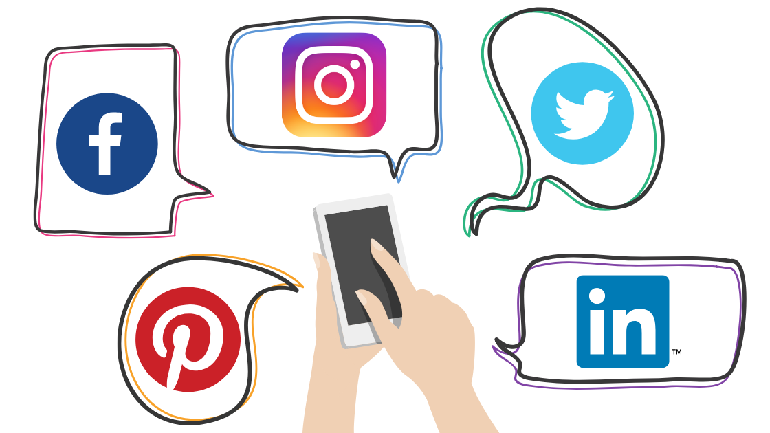 Six of the social media logos