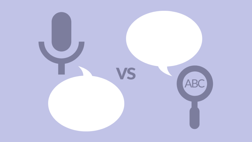 Voice vs text search language