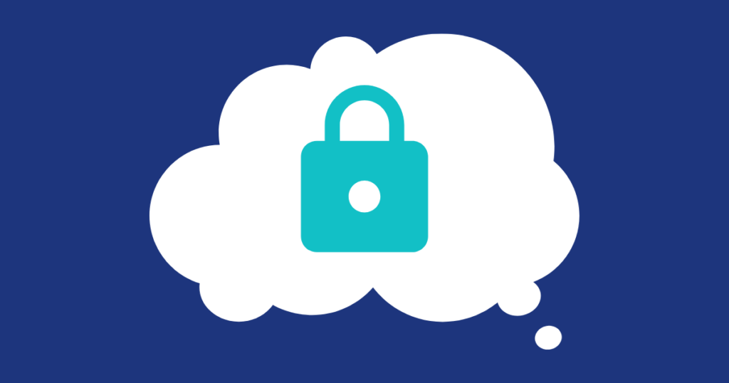 Thought cloud with a lock icon