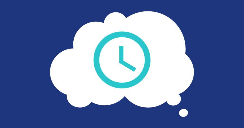 thought cloud with time icon