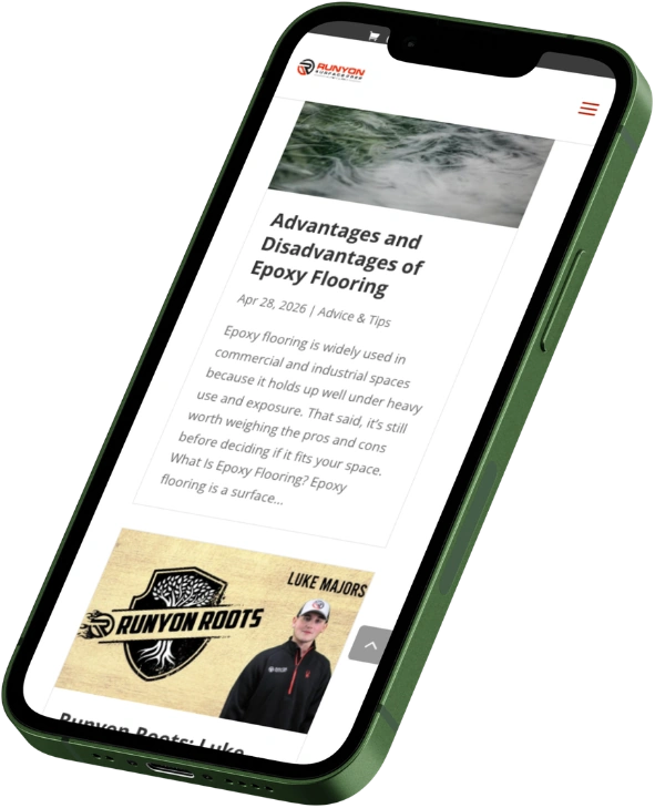 Mockup of phone showing: "2 MILLION boxes, filled with your products, leave our loading docks yearly. 50 MILLION of your uniquely designed blisters, blister cards, and product handled by our automated blister equipment annually. 46,000 pallets a year leave our assembly warehouse with your finished product on them!"